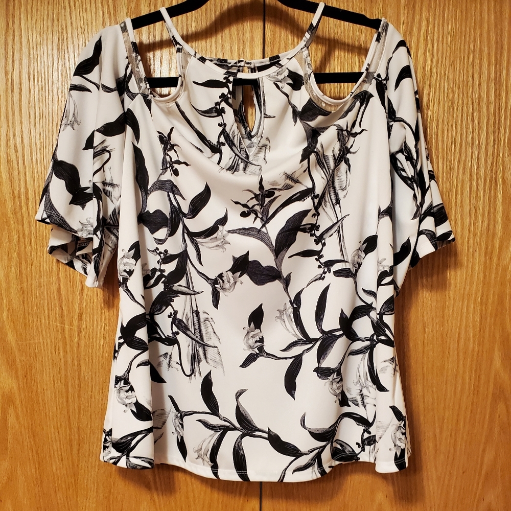 Worthington Cold Shoulder Blouse
